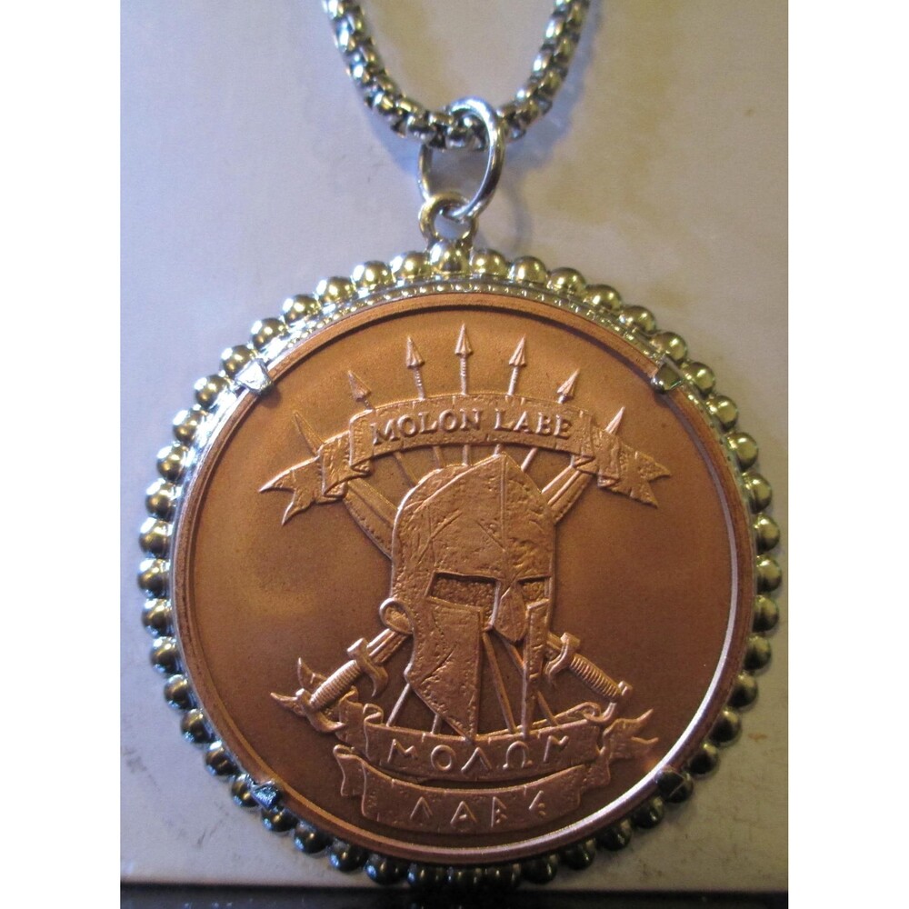 Molon Labe, Come and Take it! .999 COPPER ROUND/PENDANT Necklace